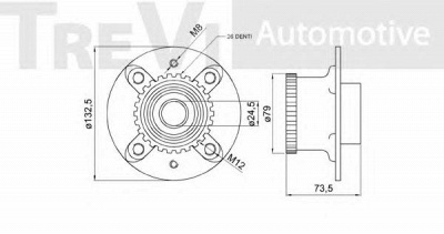TREVI AUTOMOTIVE wb1606 -  Комплект подшипника ступицы колеса